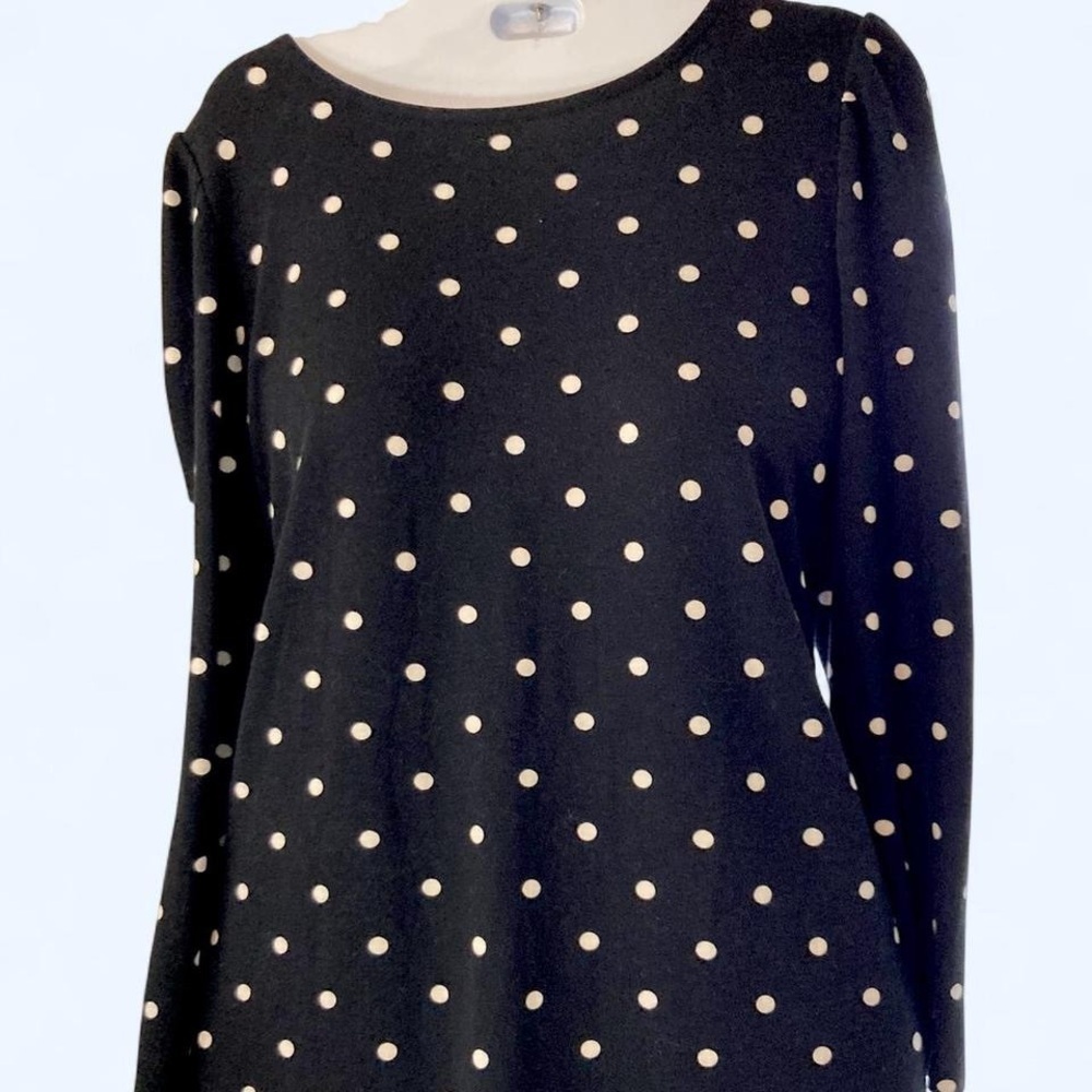 Old Navy black polka dot long sleeve dress Size S